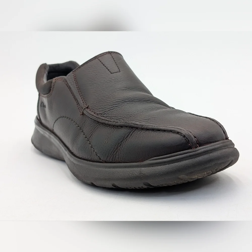 Clarks Cotrell Step Slip-On Men's Sz 11.5M Brown Oily Leather Loafers Ortholite®
